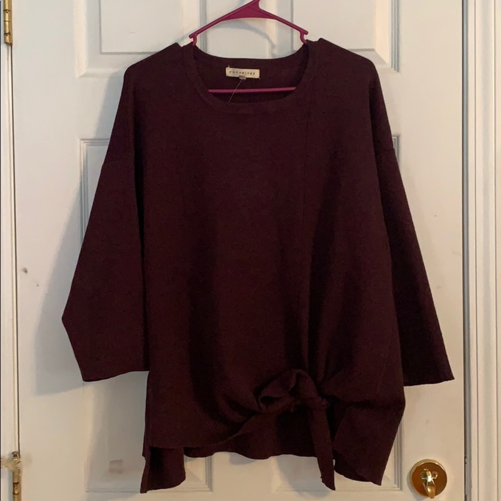 Plum front tie knit blouse bought from Dress Barn